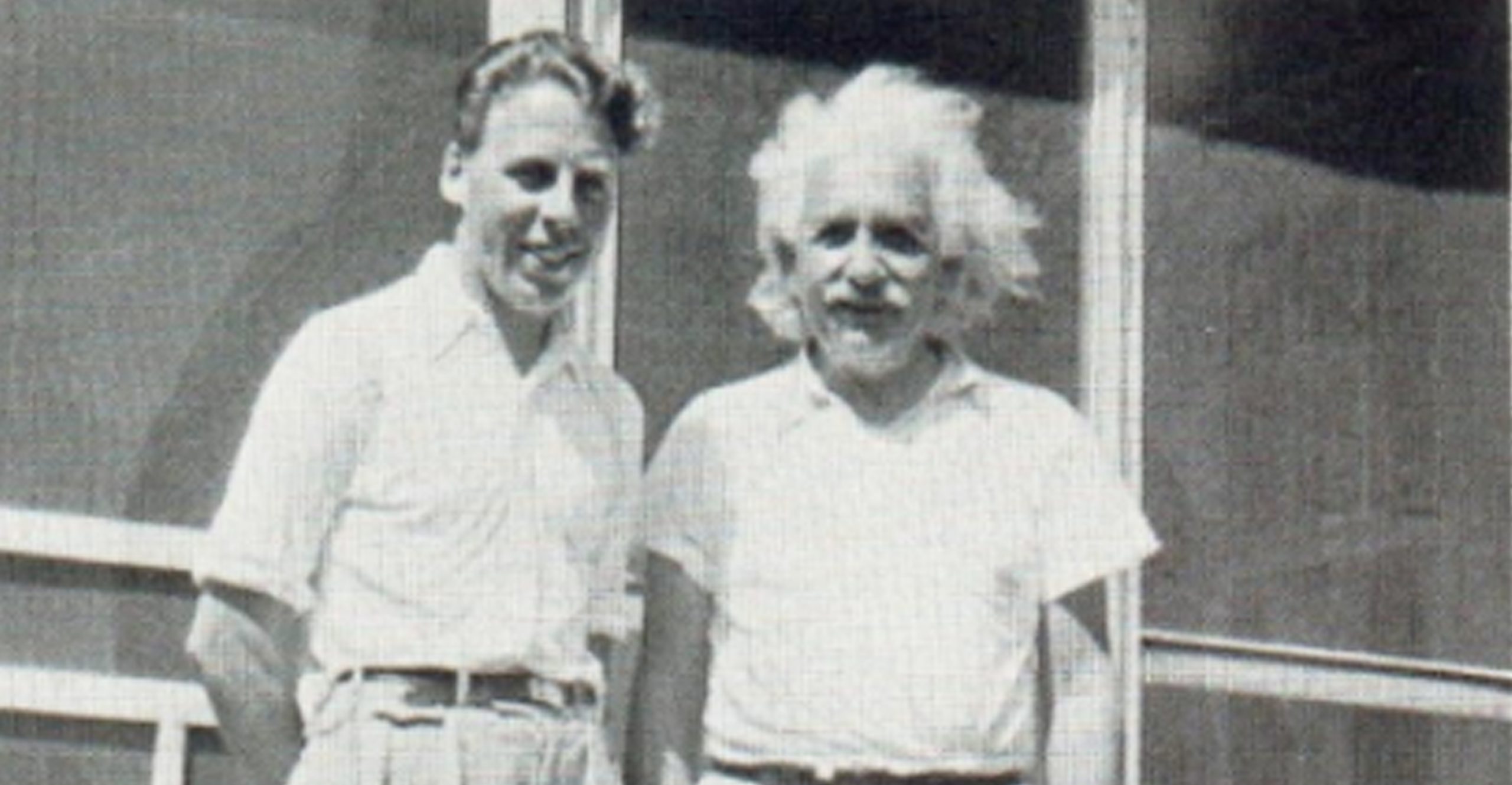 Bilde av Gunnar Randers, grunnlegger av Institutt for Atomenergi (IFE), sammen med Albert Einstein.